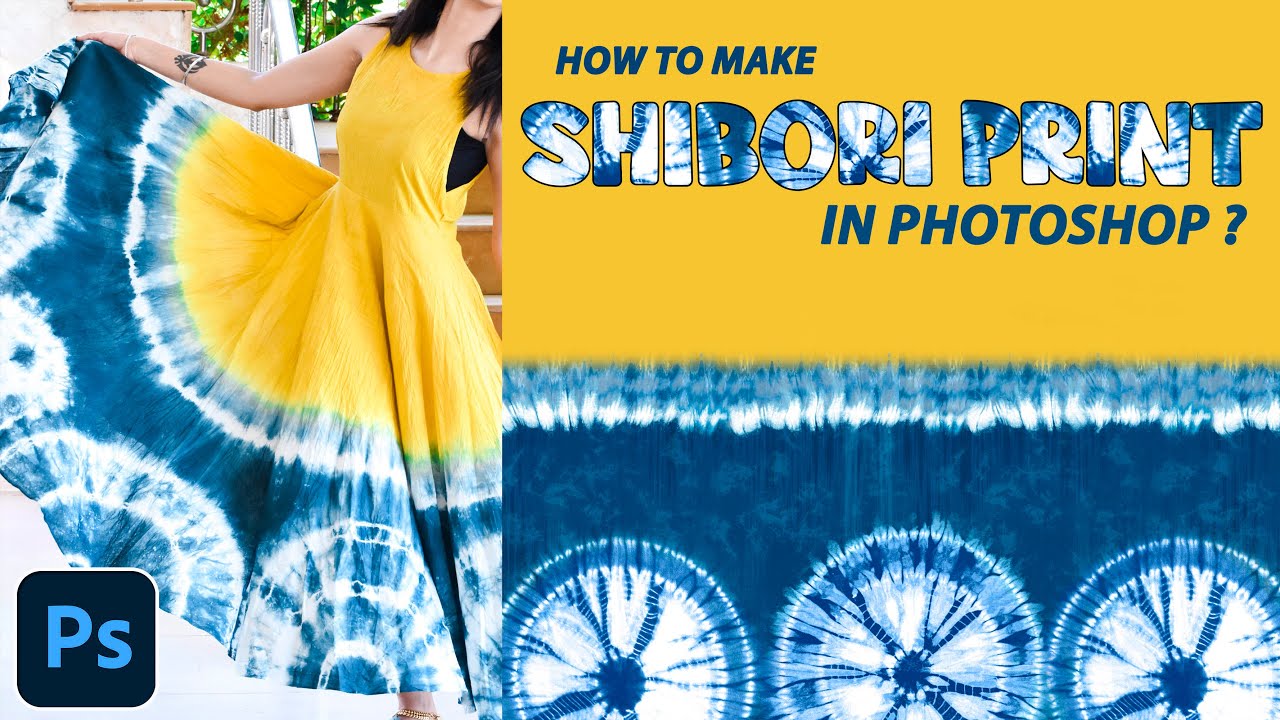 How to make Shibori Dress | Tie Dye Print Dress in Photoshop #textile #photoshop #dress #shibori