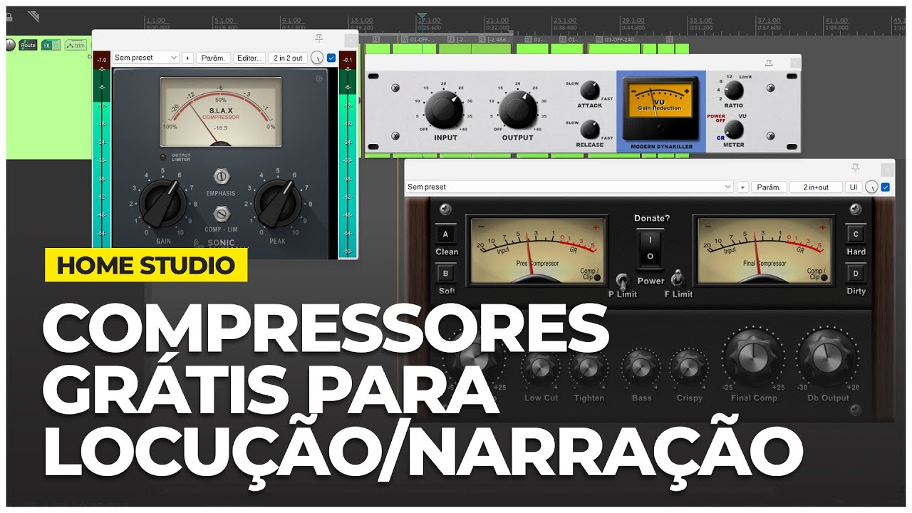 COMPRESSORES GRÁTIS (e excelentes) PARA LOCUÇÃO / NARRAÇÃO | Home Studio, Áudio Comercial