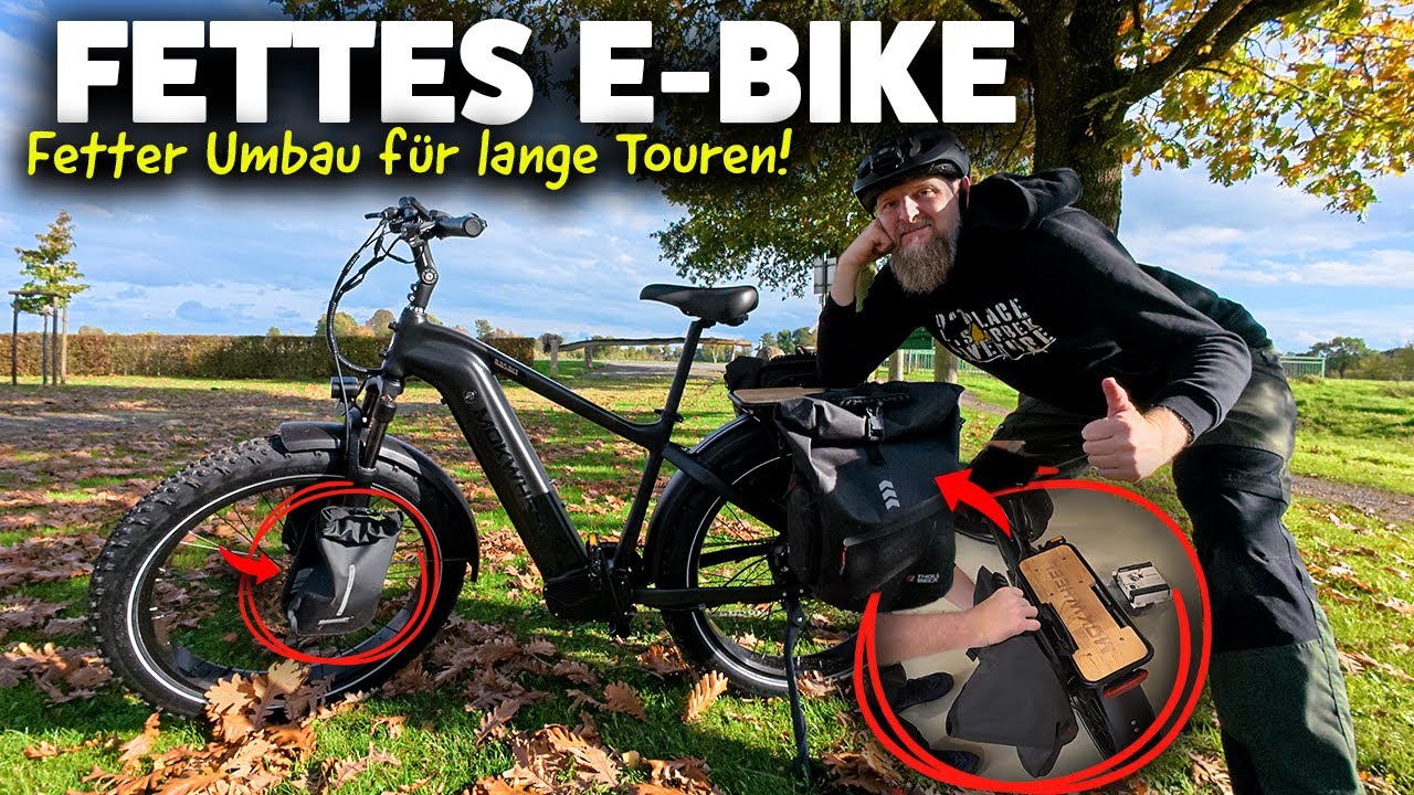 FETTES MONSTER E-BIKE! 🤩🤩 Satteltaschen hinten und vorne für die Tour - 