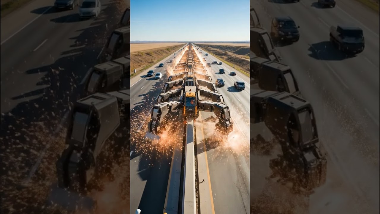 The Mega Machine That Builds Highways by Itself | Futuristic Construction Robot in Action