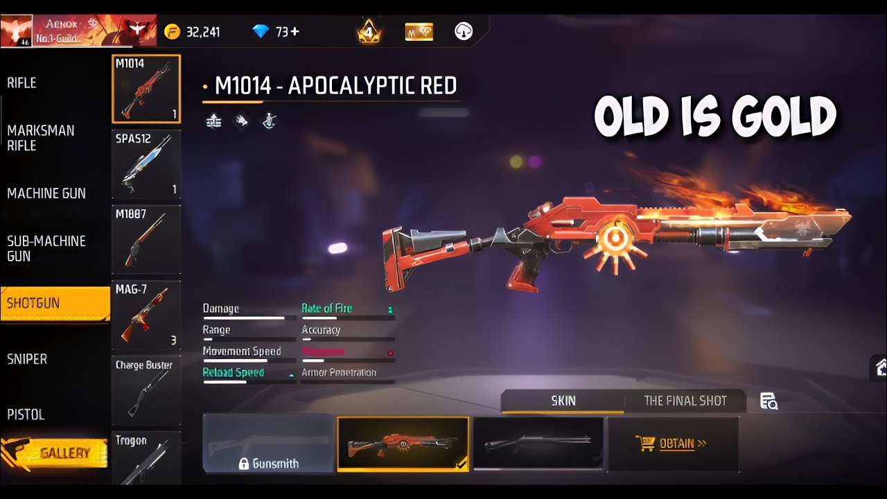 OLD M1014 - APOCALYPTIC RED GAMEPLAY 🔥 | NEW M1014 EVENT | FREE FIRE 💫