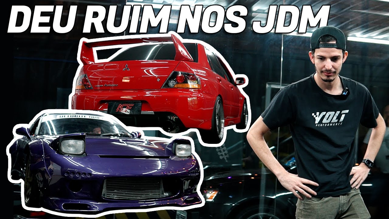 LANCER EVOLUTION 9 FALHANDO E MAZDA RX-7 QUEBRANDO! FAMOSO DEU RUIM!