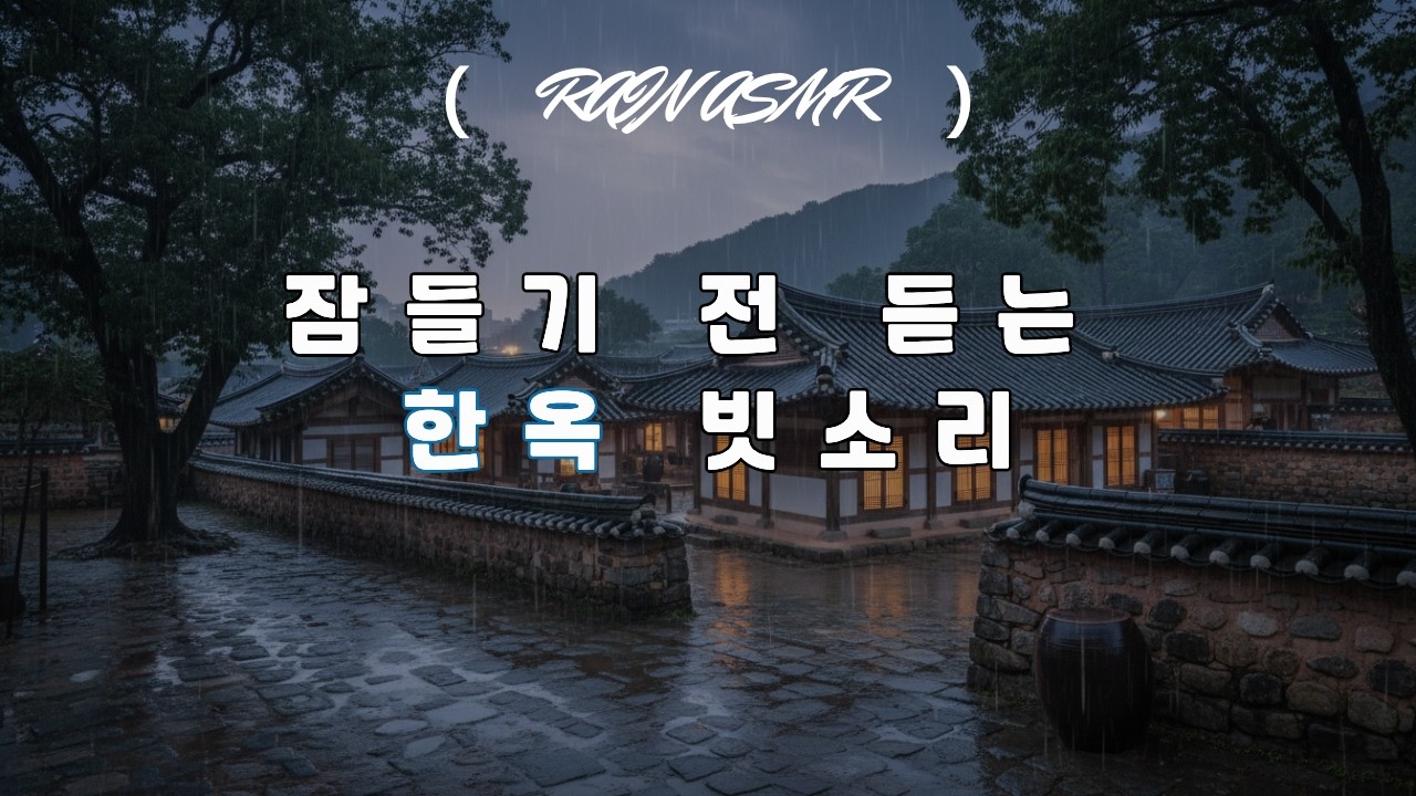 잠들기 전 듣는 한옥 빗소리 ASMR ☔ 숙면 유도 자연 백색소음