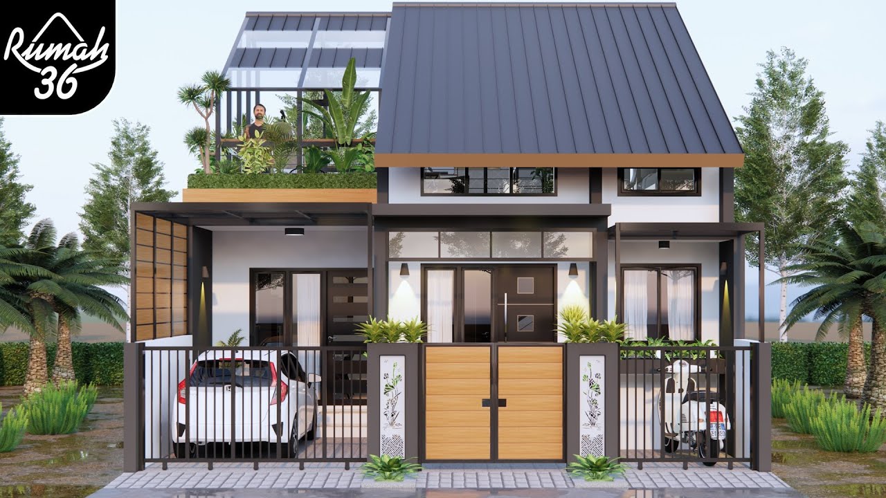 Rumah 8x10 meter di atas lahan 80 m² | Ada Mushola & Rooftop Garden | House Tour