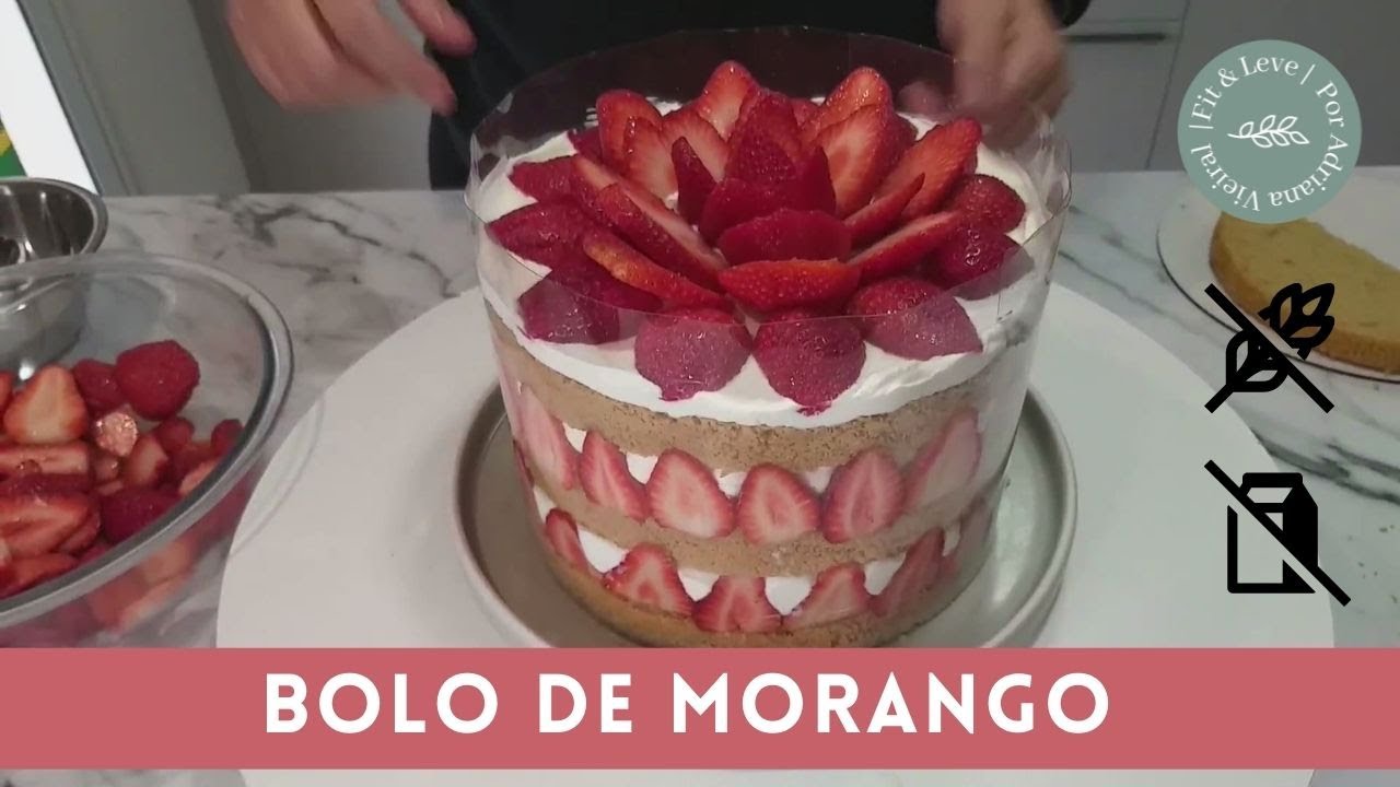 Bolo de Morango - MASSA SEM GLUTEN e SEM LACTOSE