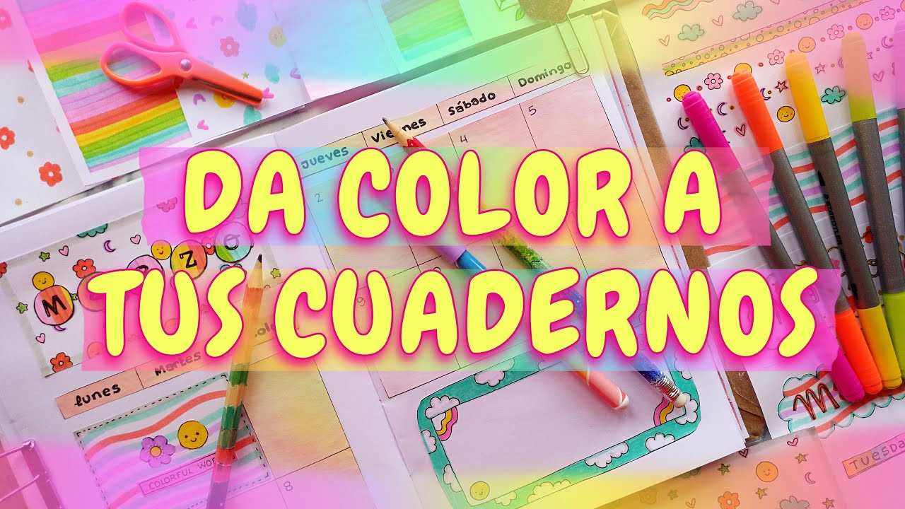 DA COLOR A TUS CUADERNOS 💘  DECORACIÓN VARIADA PARA APUNTES o AGENDA (4)🌈 MÁRGENES, TÍTULOS Y MÁS