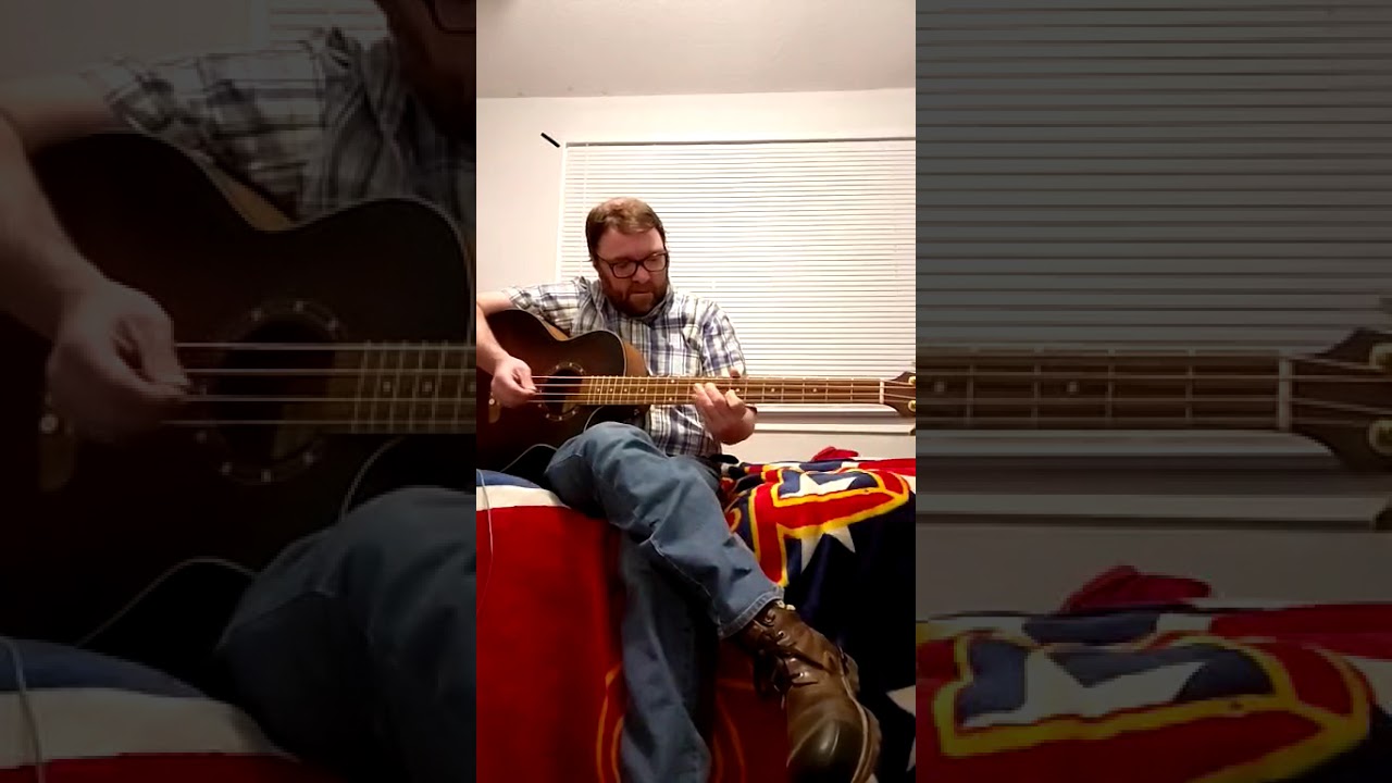 Shane playing random bass lines on acoustic/electric bass 2/10/26