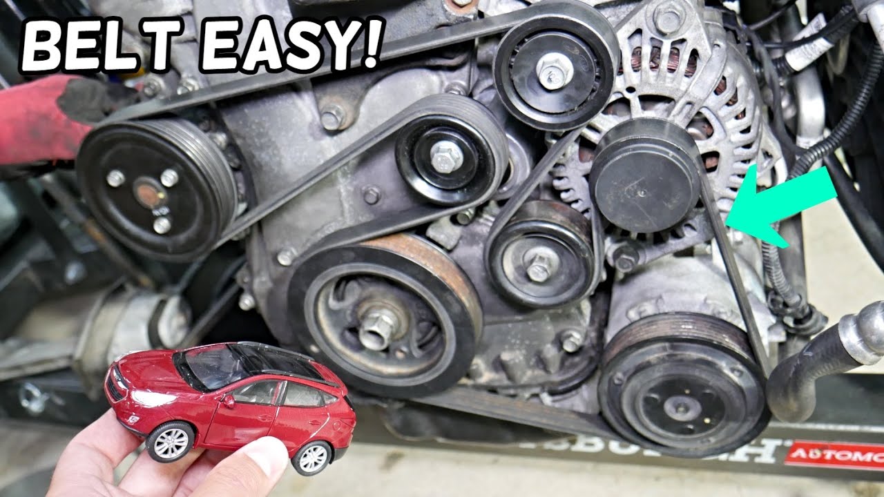 HYUNDAI TUCSON SERPENTINE BELT REPLACEMENT REMOVAL