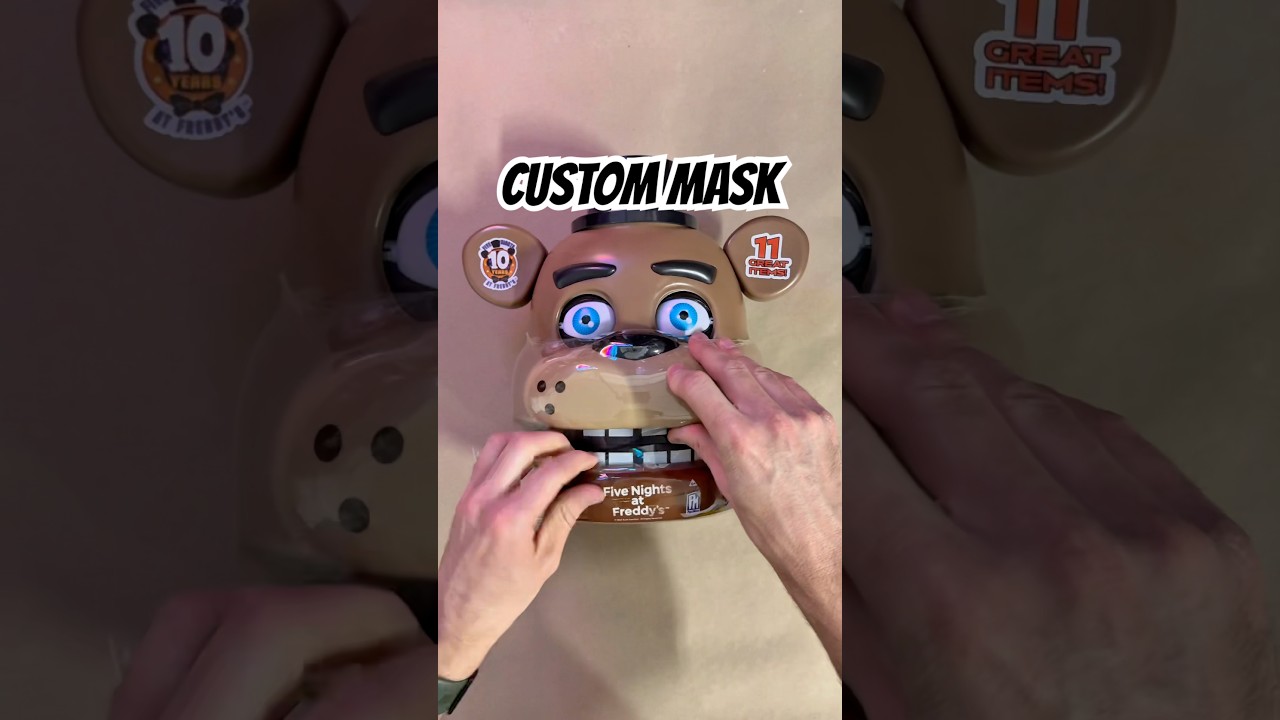 I turned a Freddy toy case into a GOLDEN FREDDY mask! #diy #art #mask #halloween #horror #fnaf