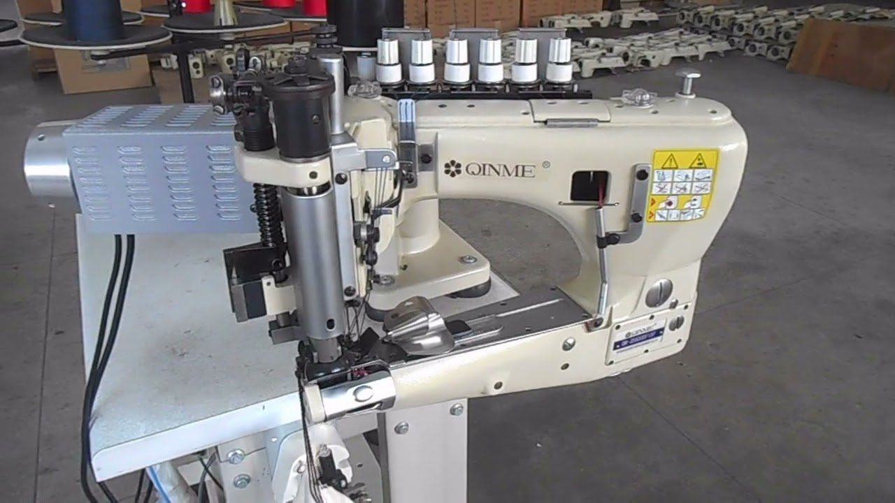 Qinme35800 LAP SEAM MACHINE Feed-Off-The-Arm, 3-Needle Double Chainstitch Industrial Sewing Machine