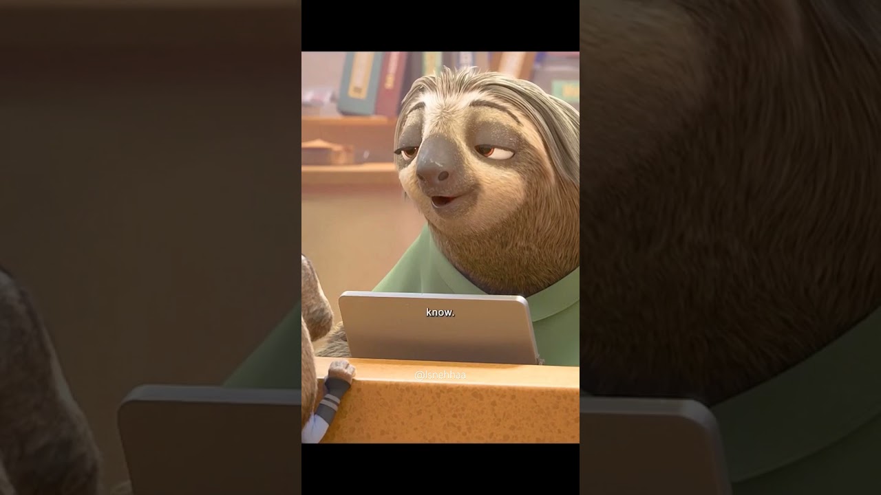 Zootopia slow sloth reaction on a joke #shorts #viral #zootopia #animationvideo