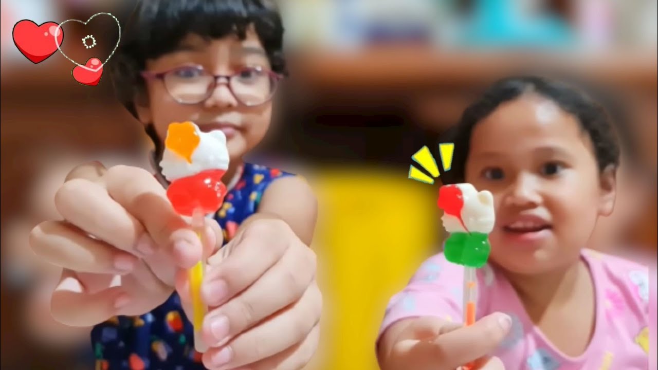 Hanum Icip-icip Permen Bentuk Kucing, Lolipop Hello Kitty, Permen Empeng | Shafeea Hanum