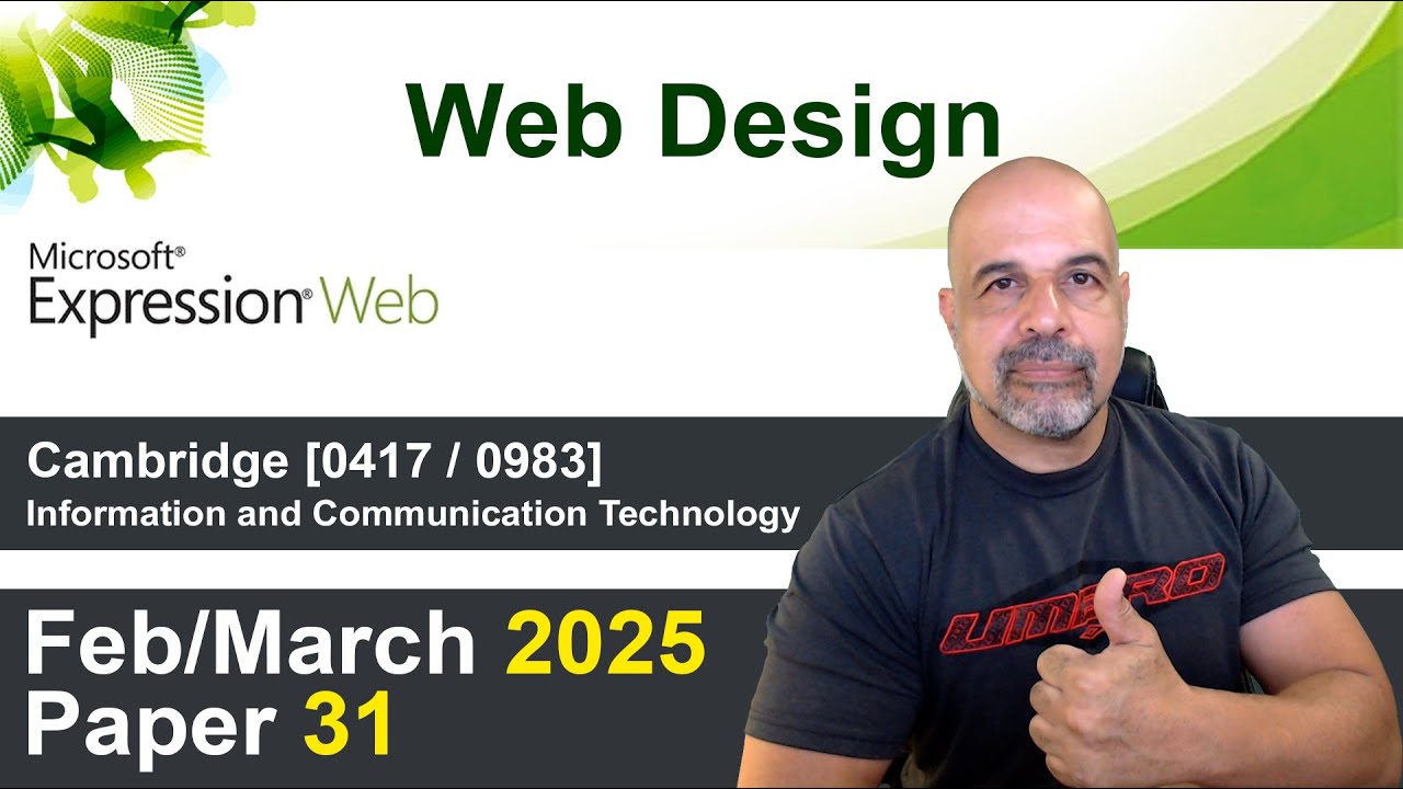 Expression Web, 2025 Feb/March Paper 31 Task 3,Web Design, [IGCSE 0417, 0983 ICT]