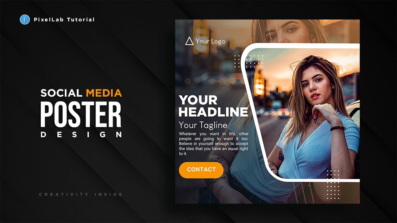 Creative social media poster design in pixellab | PixelLab tutorial