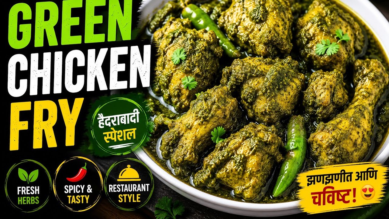 💚 HYDERABADI GREEN CHICKEN FRY 💚GAVRAN STYLE