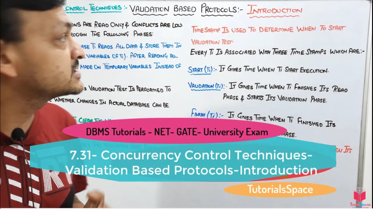 7.31- Validation Based Protocols In DBMS | Concurrency Control Techniques In DBMS | DBMS Course