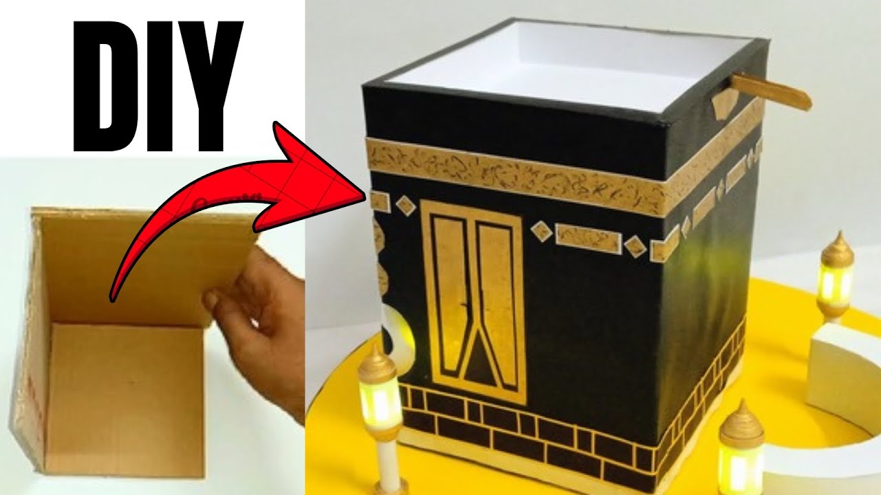 DIY art _ how to make Khana-kaaba making without colour paint 🕋 || islamic video || #kaaba  #makkah 