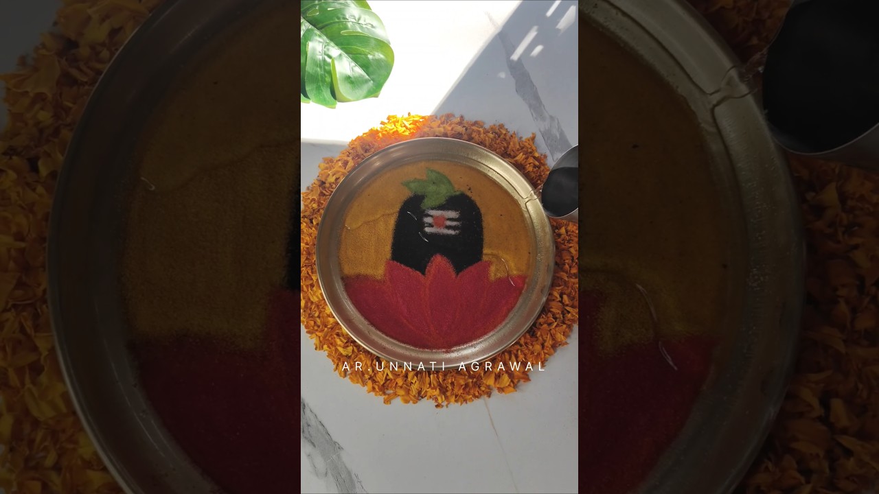 Divine Underwater Rangoli Design Mahadev Theme DIY for Festivals & Puja #shorts #diy #mahakumbh2025
