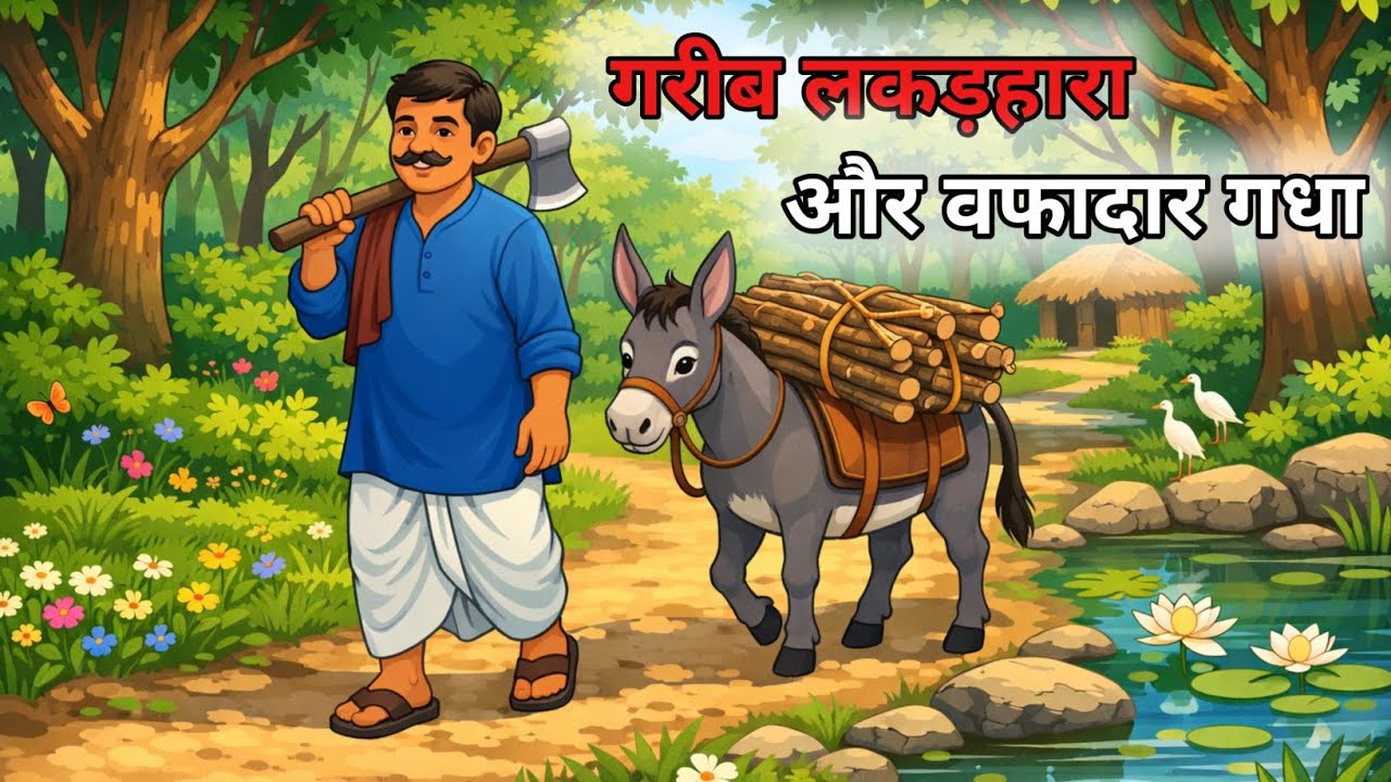 गरीब लकड़हारा और वफादार गधा | गरीब लकड़हारे की किस्मत |Moral stories | Hindi kahani #moralstories 