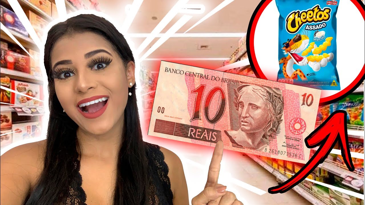 SOBREVIVENDO O DIA TODO COM 10 REAIS NO SUPERMERCADO