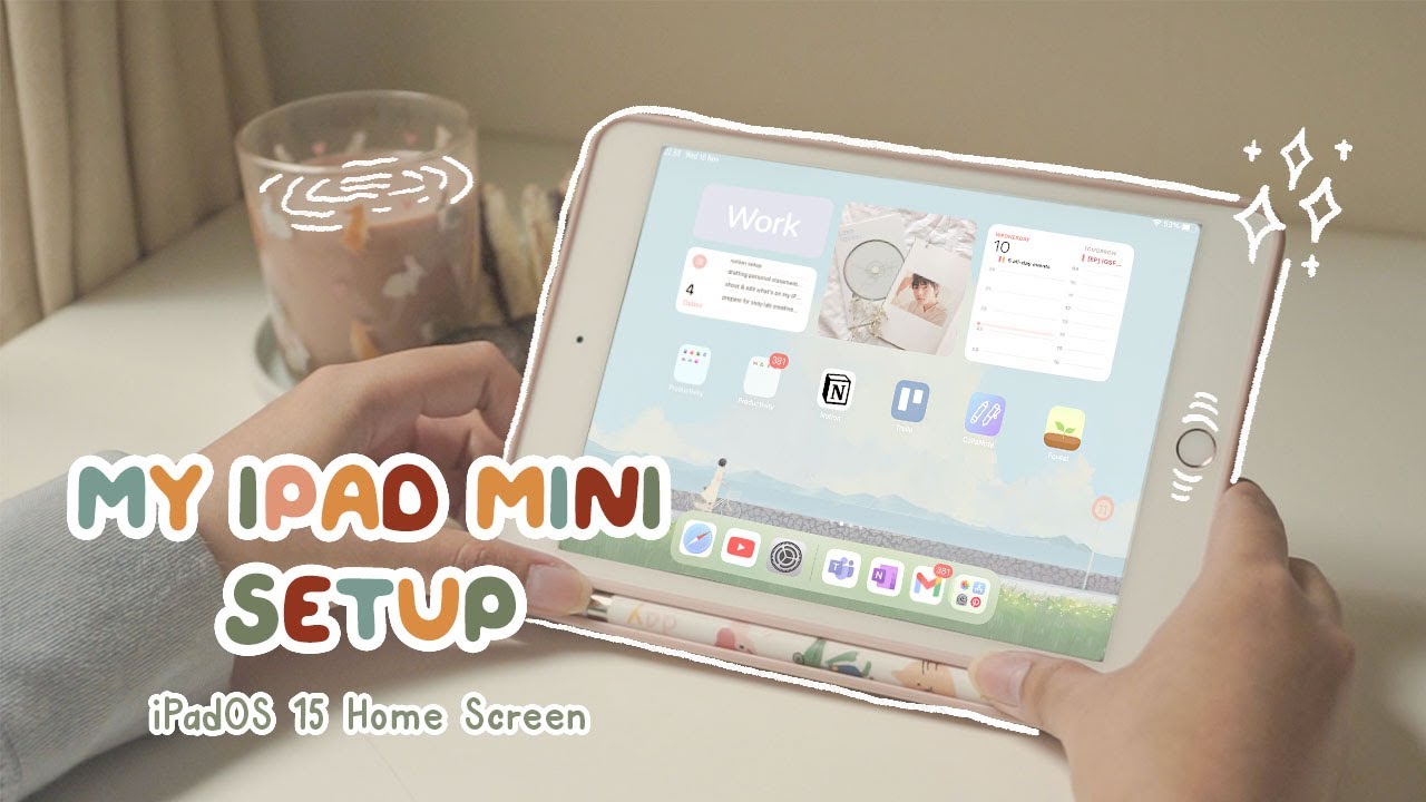 HOW I ORGANIZE MY IPAD HOME SCREEN 🥑 iPadOS 15 on ipad mini, simple & aesthetic | Indonesia