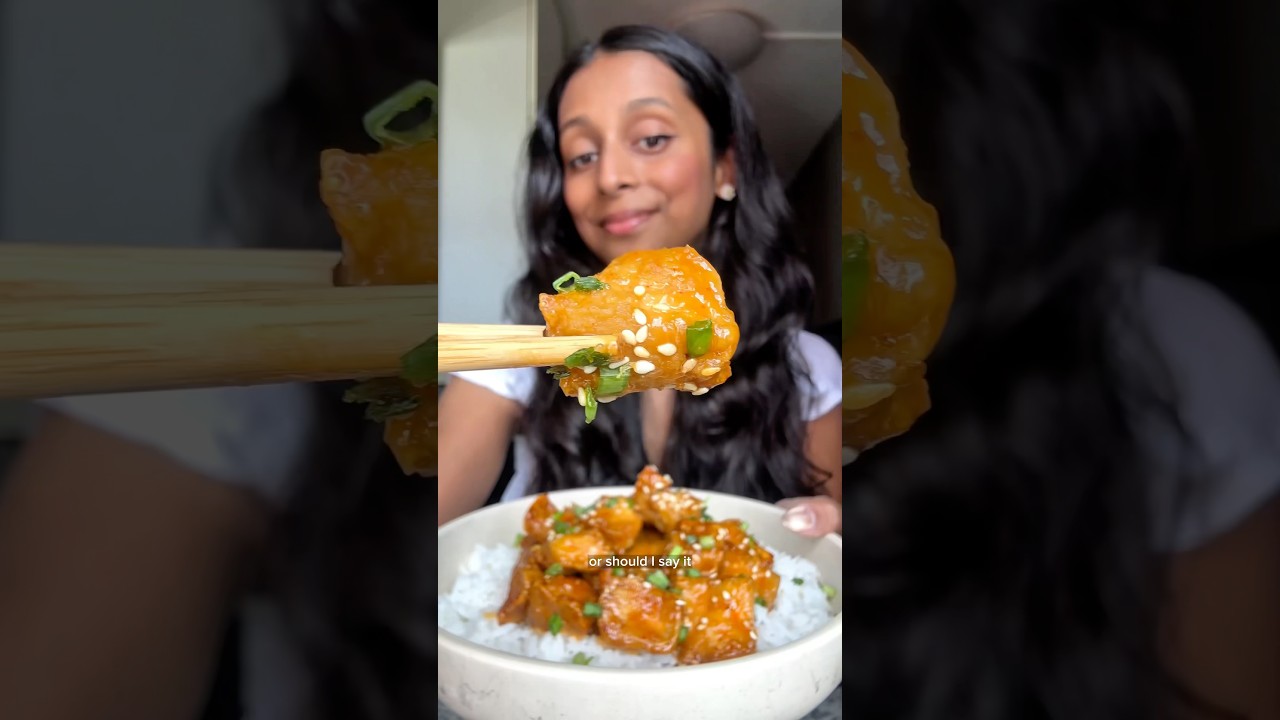 AIRFRYER BANG BANG TOFU💥 #airfryer #airfryerrecipes #tofurecipe #veganrecipes #highprotein #easy