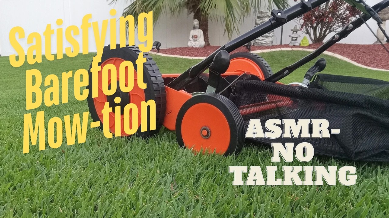 Satisfying Reel Mowing - Barefoot - Hawaii - ASMR - No Talking