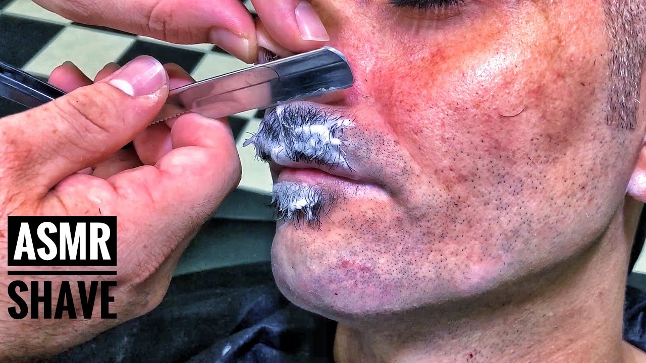 ASMR BEARD CUT • Shaving with a razor after many years • Barber Shave • Massage