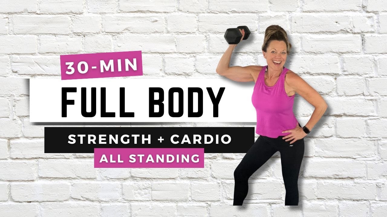 30-MIN ALL -STANDING Dumbbell Workout | Strength, Cardio & Core at Home!