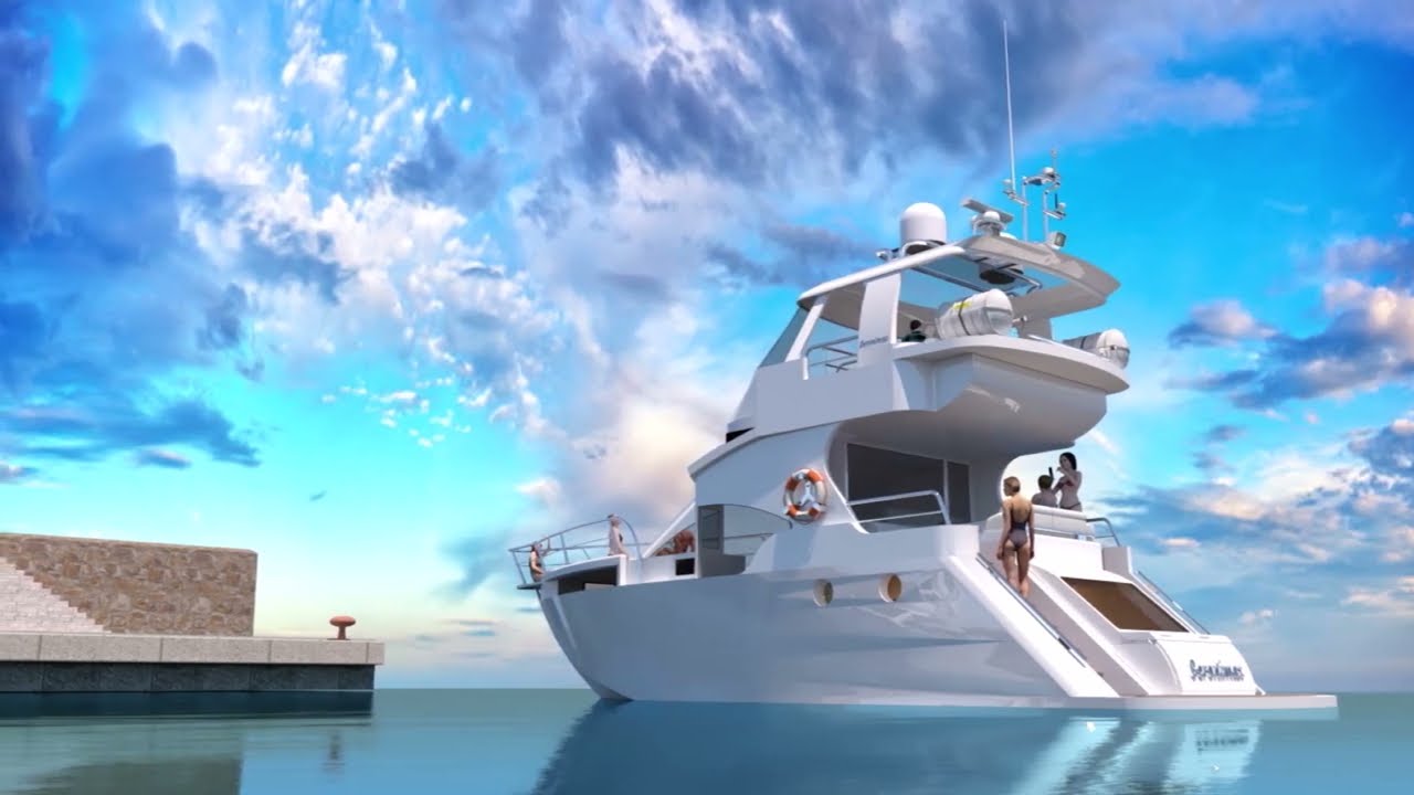 V-Ray YACHT rendering internal and external - video Part 2