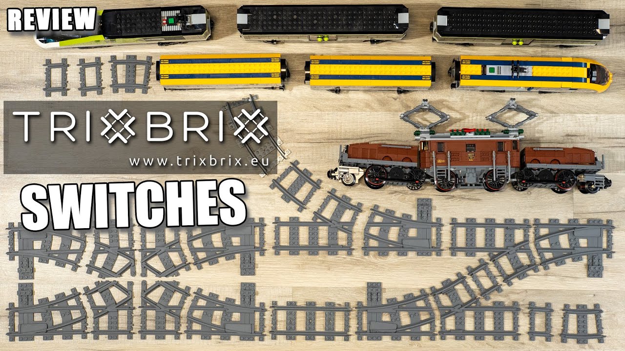 TrixBrix | Switches and Crossover Tracks | Custom Made 100% Compatible with LEGO Train | TrixBrix.eu