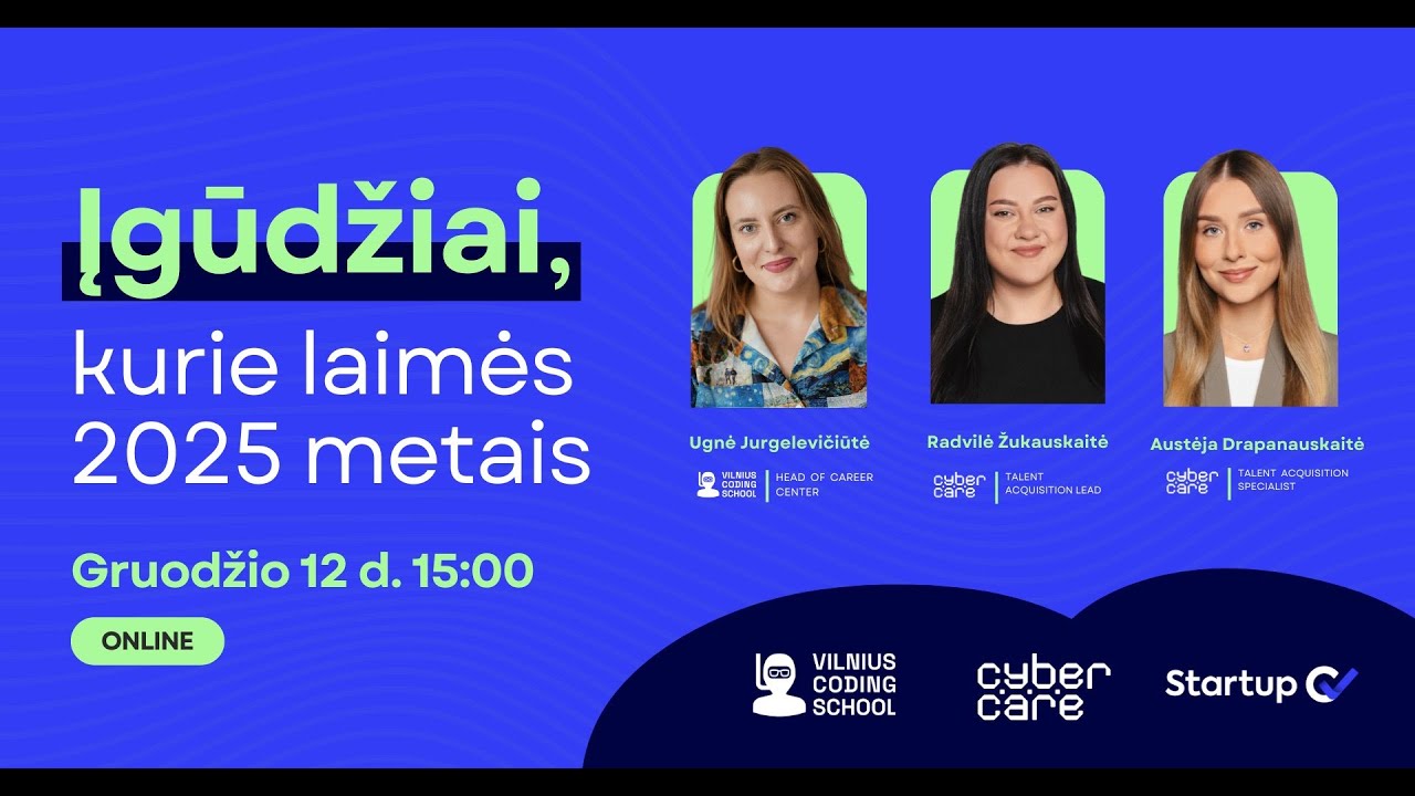 Įgūdžiai, kurie laimės 2025 metais | Vilnius Coding School