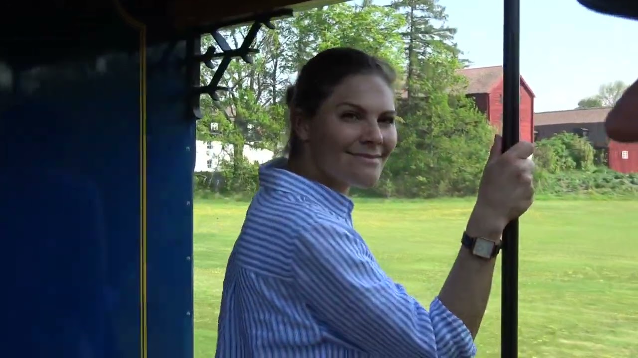 Crown Princess Victoria travels by train in Mariefred