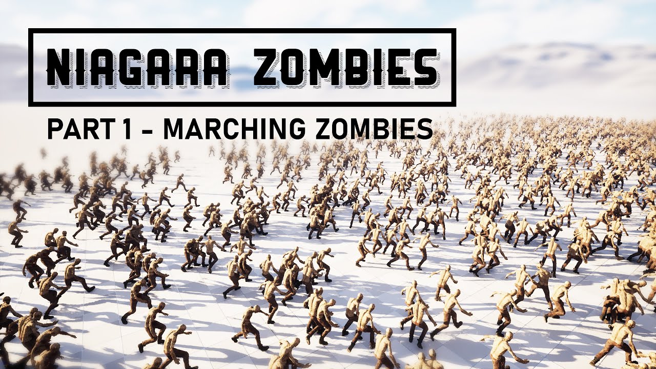 Unreal Engine Niagara Zombie Horde Simulation - Part 1 - Marching Zombies