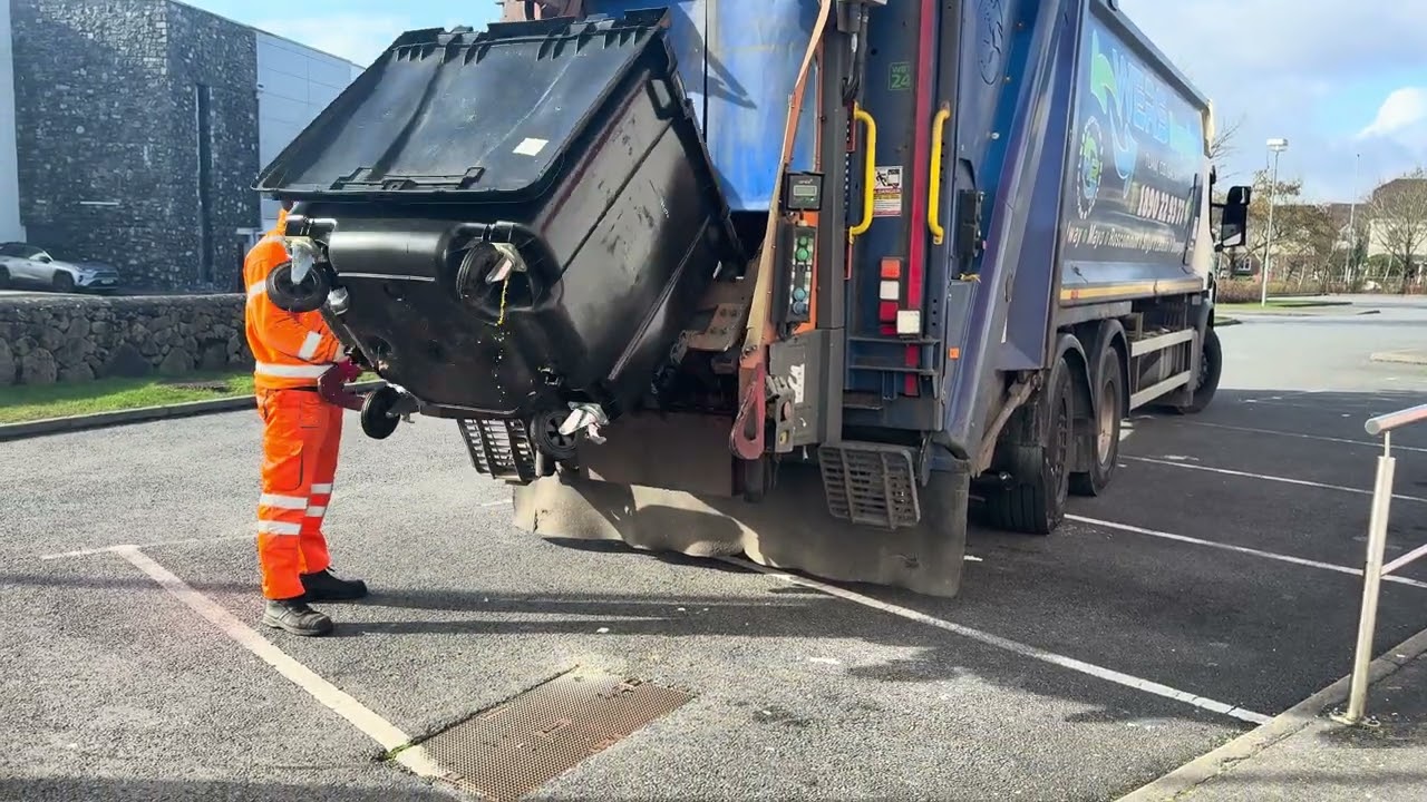 Panda scania collecting commercial general waste and recycling 