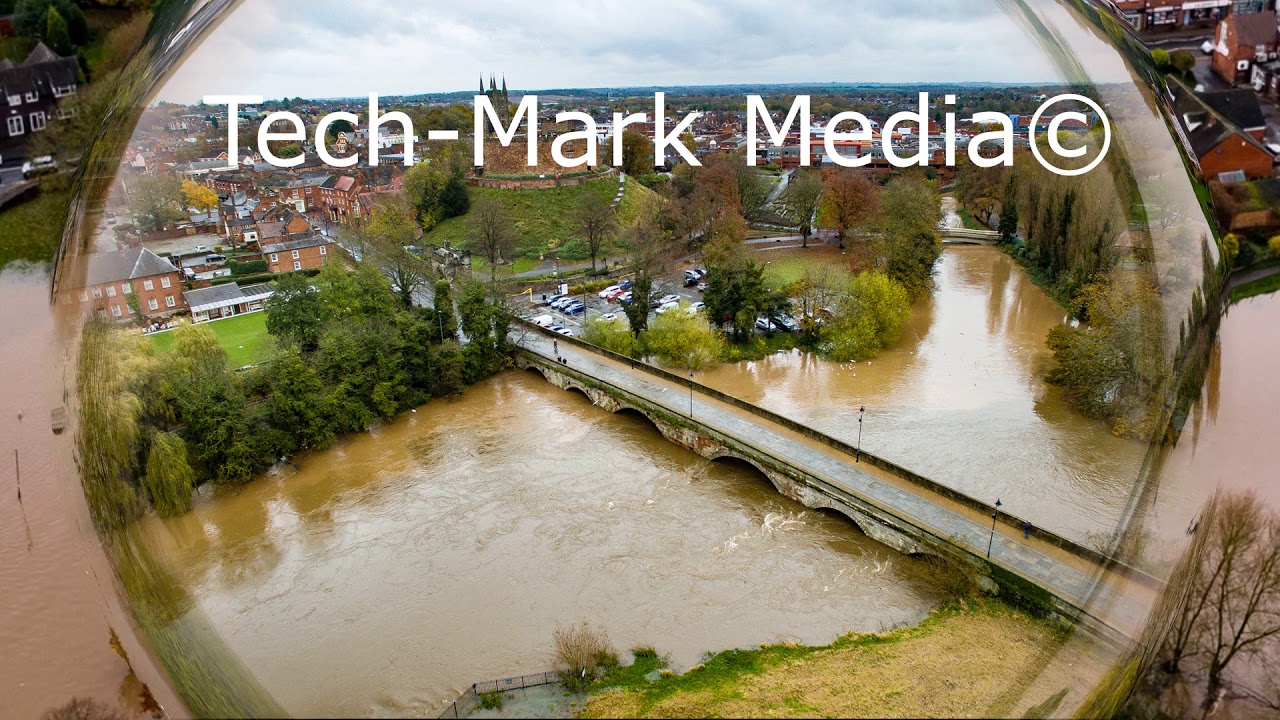 Tamworth, Polesworth and Amington floods. Drone images nov 19