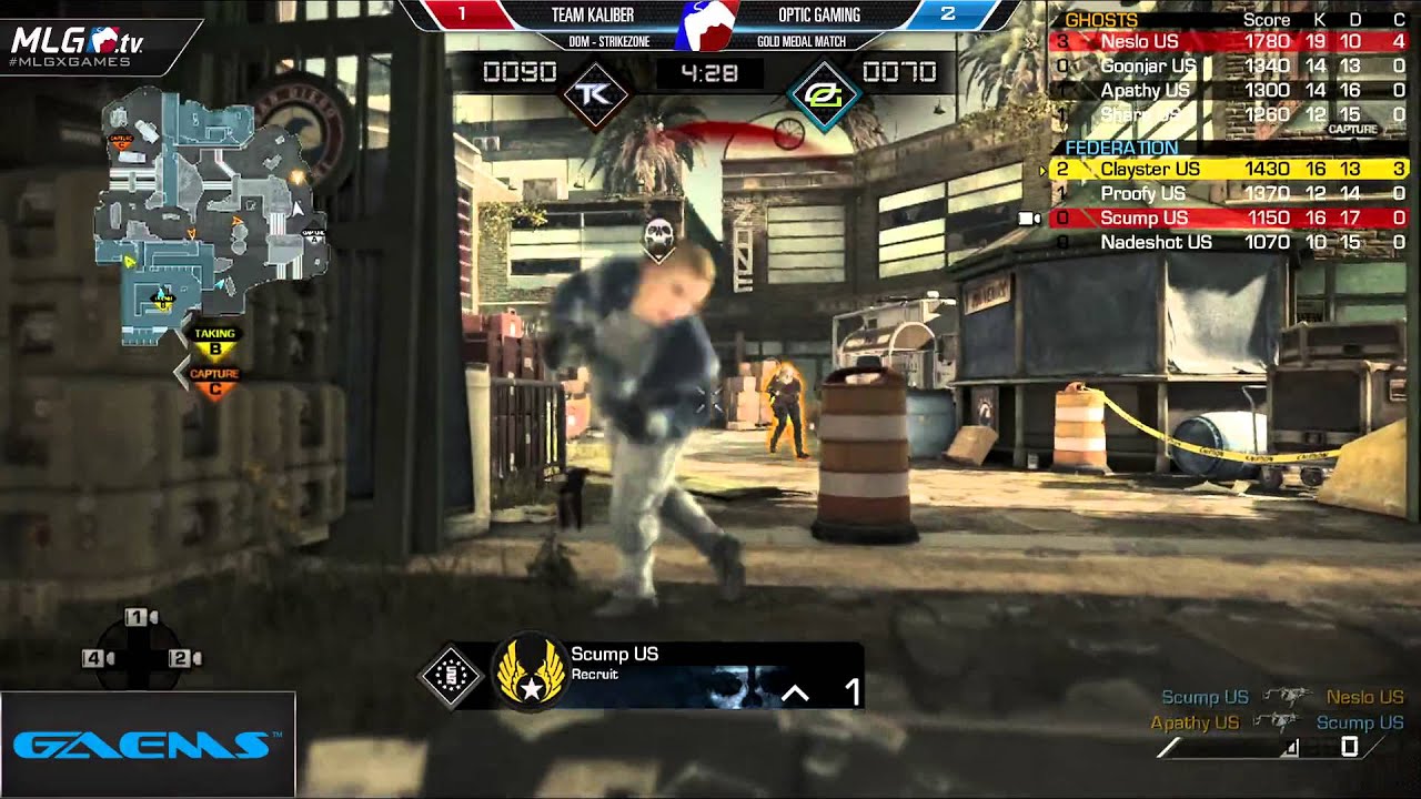 OpTic Gaming vs Team Kaliber - Game 4 - Gold Medal Match - #MLGXGames