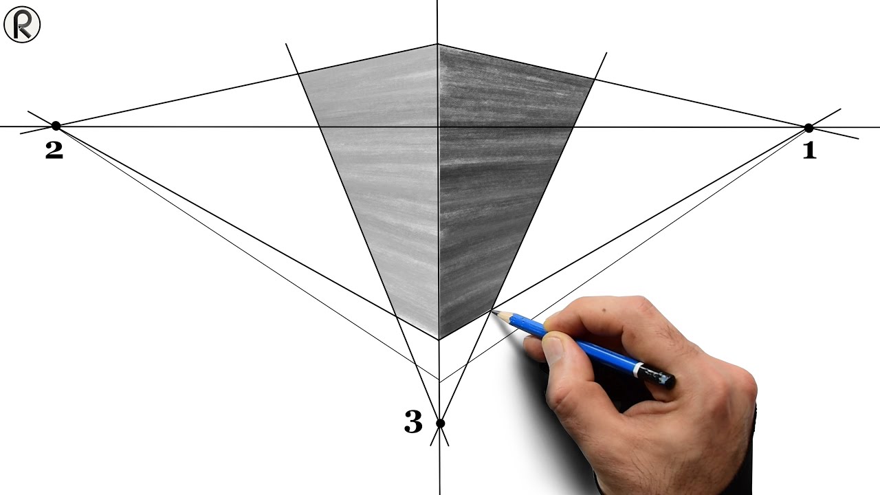 ÇİZİM TEKNİKLERİ - ÜÇ NOKTALI PERSPEKTİF (Ders: 2) drawing techniques - THREE POINT PERSPECTIVE.