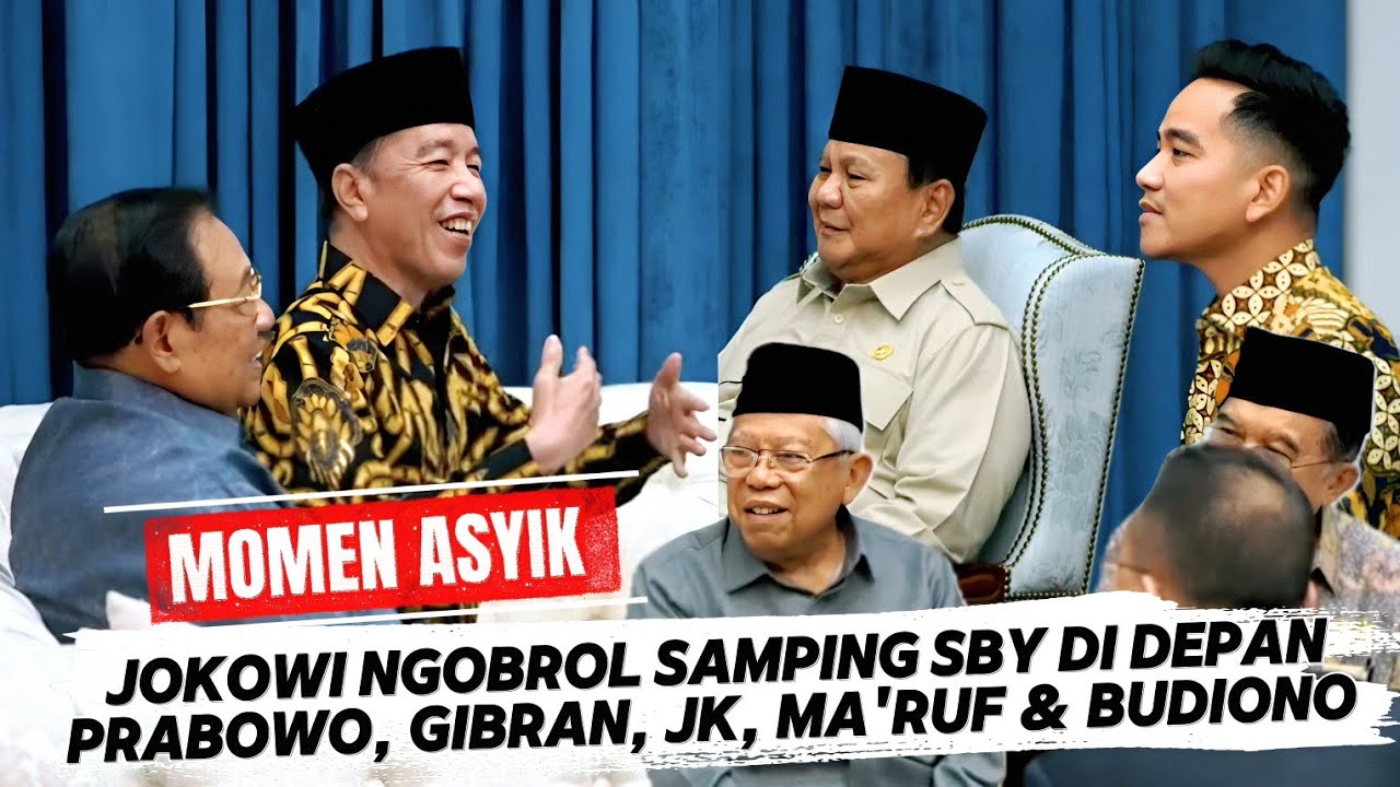 Momen Asyik Jokowi Ngobrol Samping SBY Depan Prabowo Gibran Hingga JK & Ma'ruf Amin di Istana 