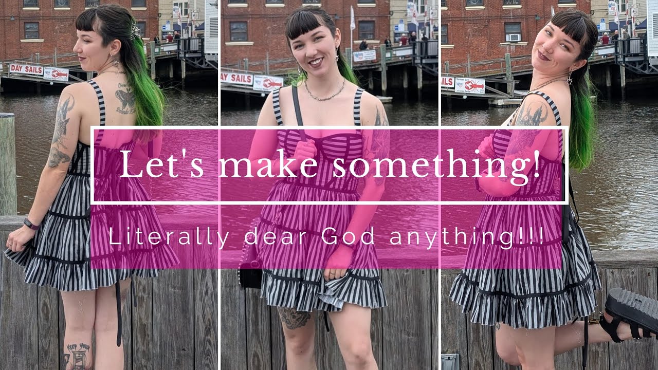 Sewing a Tim Burton-esque Sundress! (Let's make something!)