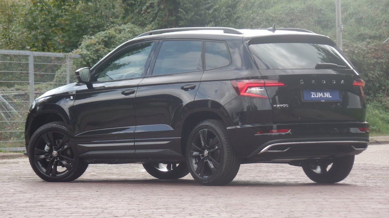 Skoda NEW Karoq Sportline 2019 in 4K Black Magic 18 inch Mytikas Black walk around & detail inside