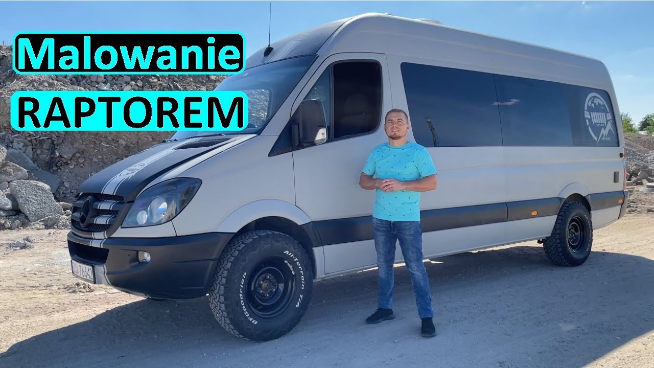 Sprinter 906 Malowanie - RAPTOR Liner. DiY Camper van conversion. Budowa Kampera.