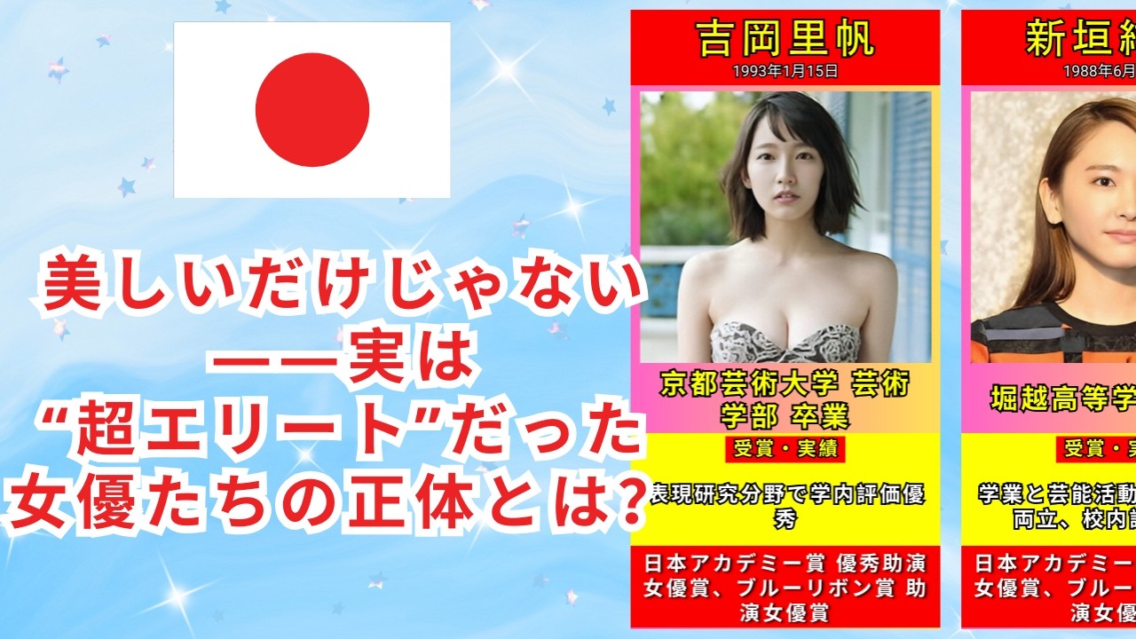 【衝撃】実は頭脳派！難関大学出身の高学歴女優50人ランキング