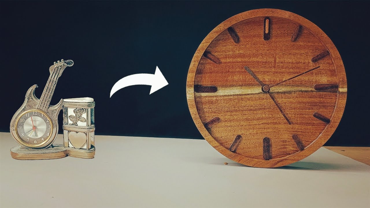 How to make a Wooden Clock from a plastic clock || wooden clock kaise banaye ||