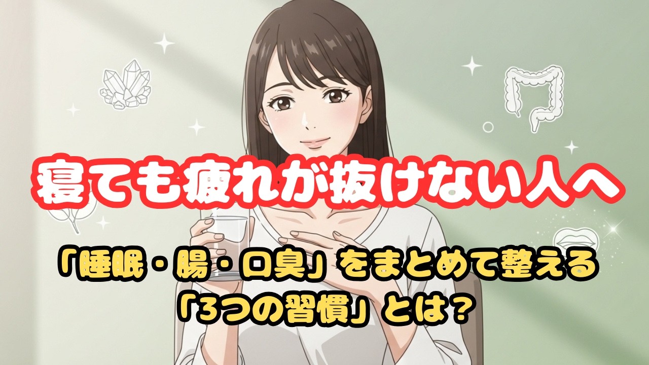 寝ても疲れが抜けない人へ：睡眠・腸・口臭をまとめて整える3つの習慣とは？