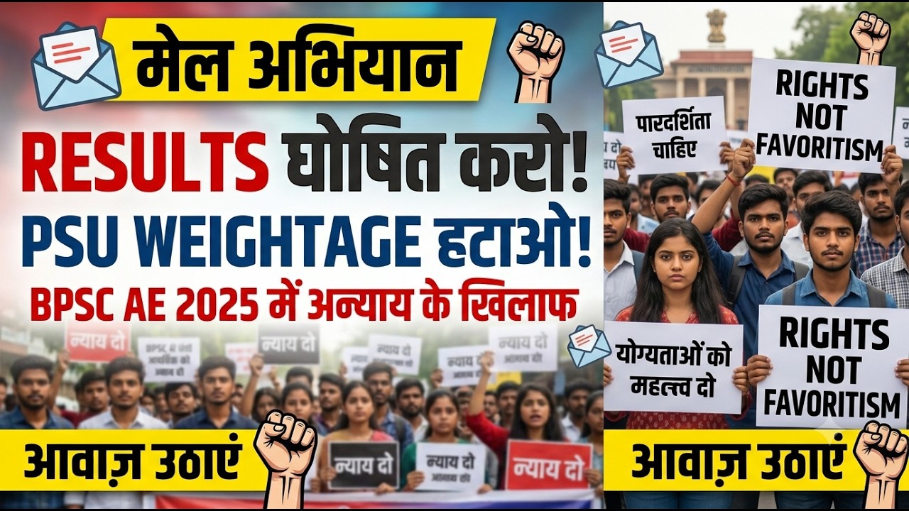 MAIL CAMPAIGN for result and against the inappropriate weightage to PSU in BPSC AE 2025