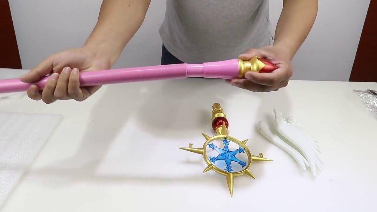 Unboxing CardCaptor Sakura Clear Card Cosplay Magic Staff with LED Light