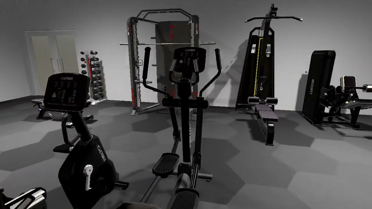 Projeto 3D Condom&iacute;nio - Sala de Academia 60m&sup2; - Aluga Fitness