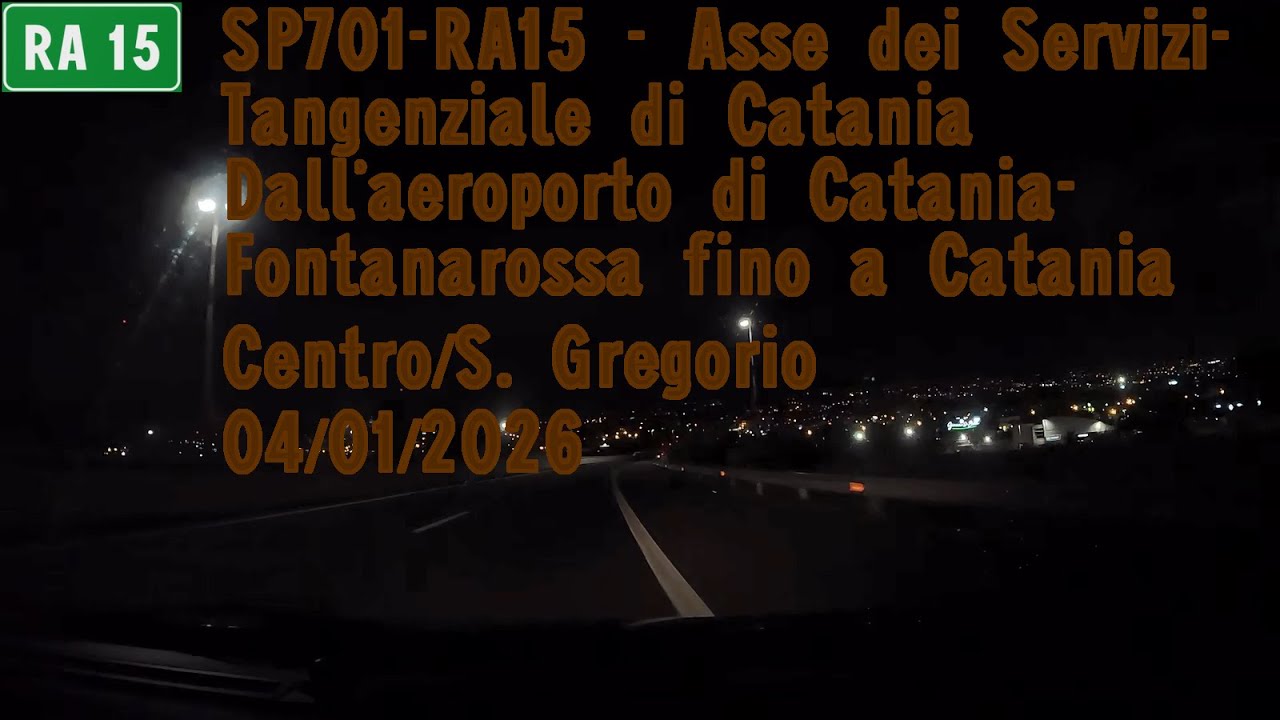 SP701-RA15 - Dall'Aeroporto di Catania-Fontanarossa fino a Catania Centro/S. Gregorio 04/01/2026