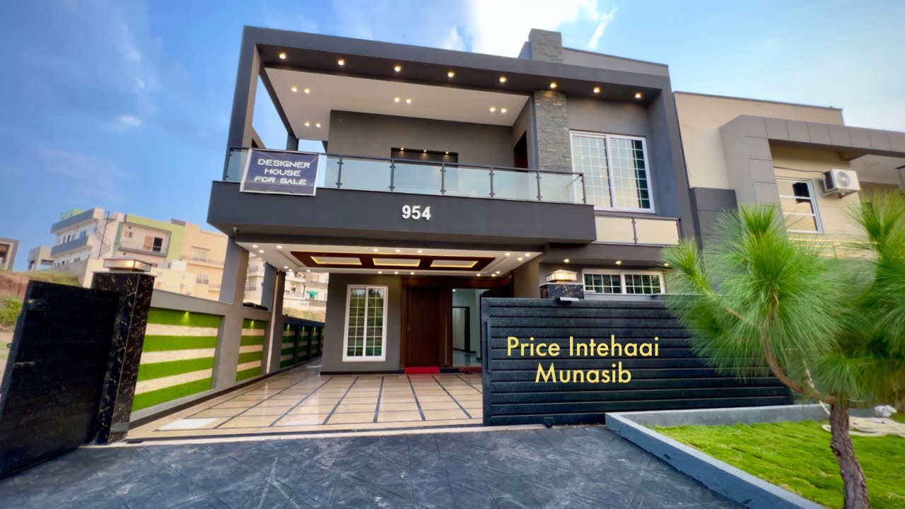 10 Marla Ultra Modern Nardo Grey House For Sale Near Eiffel Tower in Bahria Town Islamabad